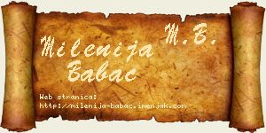 Milenija Babac vizit kartica